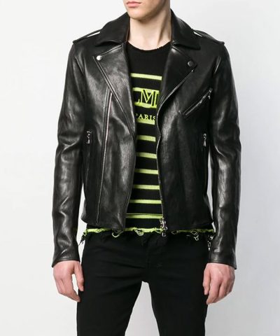 Mens Black Leather Anthony Jacket