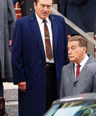 Blue tRENCH cOAT Robert De Niro The Irishman