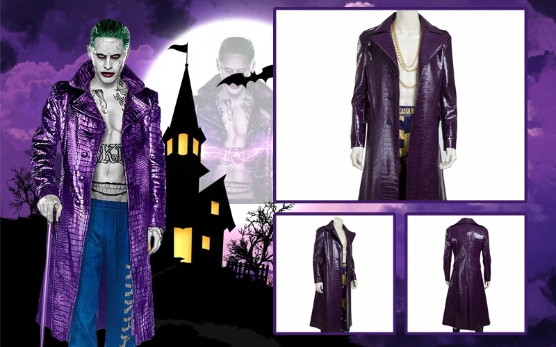 Jared Leto Joker Purple Crocodile Coat