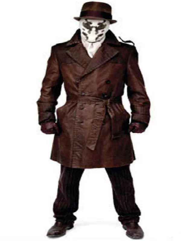 Watchmen The End Is Nigh Rorschach Brown Leather Coat Trench