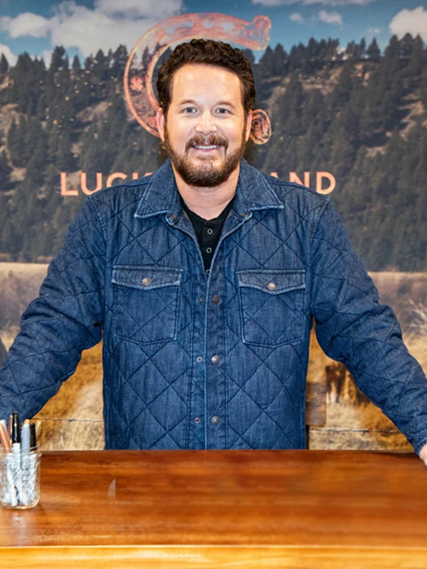 Yellowstone 2024 Cole Hauser Dillards Blue Jacket Quilted